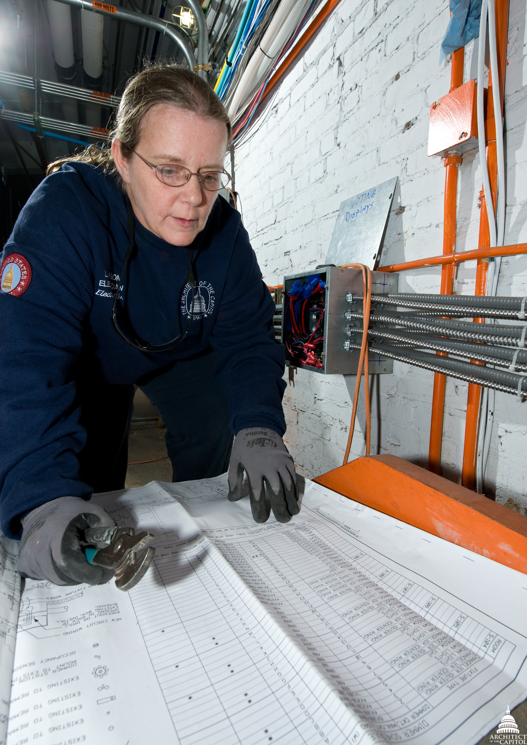 AOC Electrician Linda Henson ensures critical systems are operational inside the U.S. Capitol.